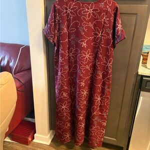 Floral Burgundy Nighty from India , size Large to XL , very comfy